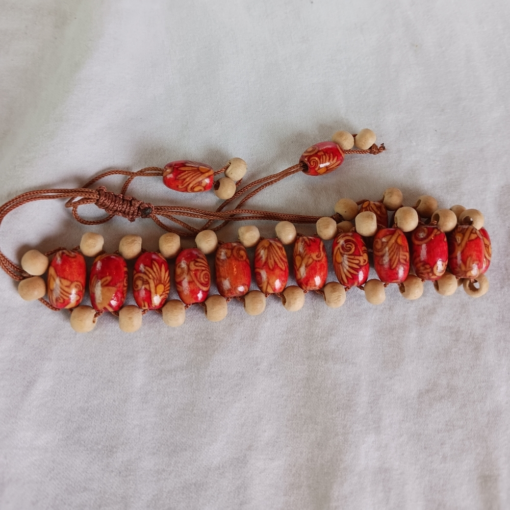 Painted wood bracelet